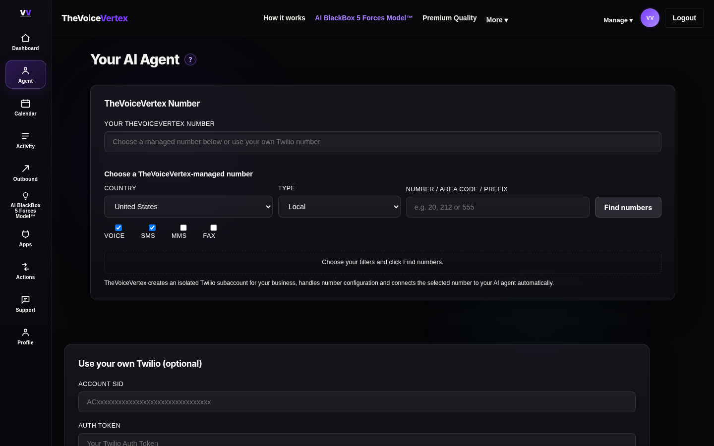 TheVoiceVertex AI Agent page