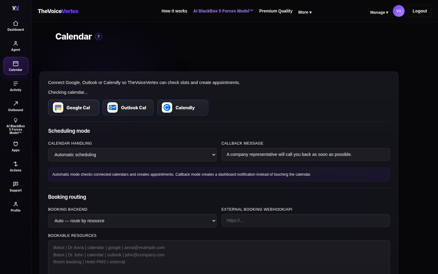 TheVoiceVertex AI Calendar page